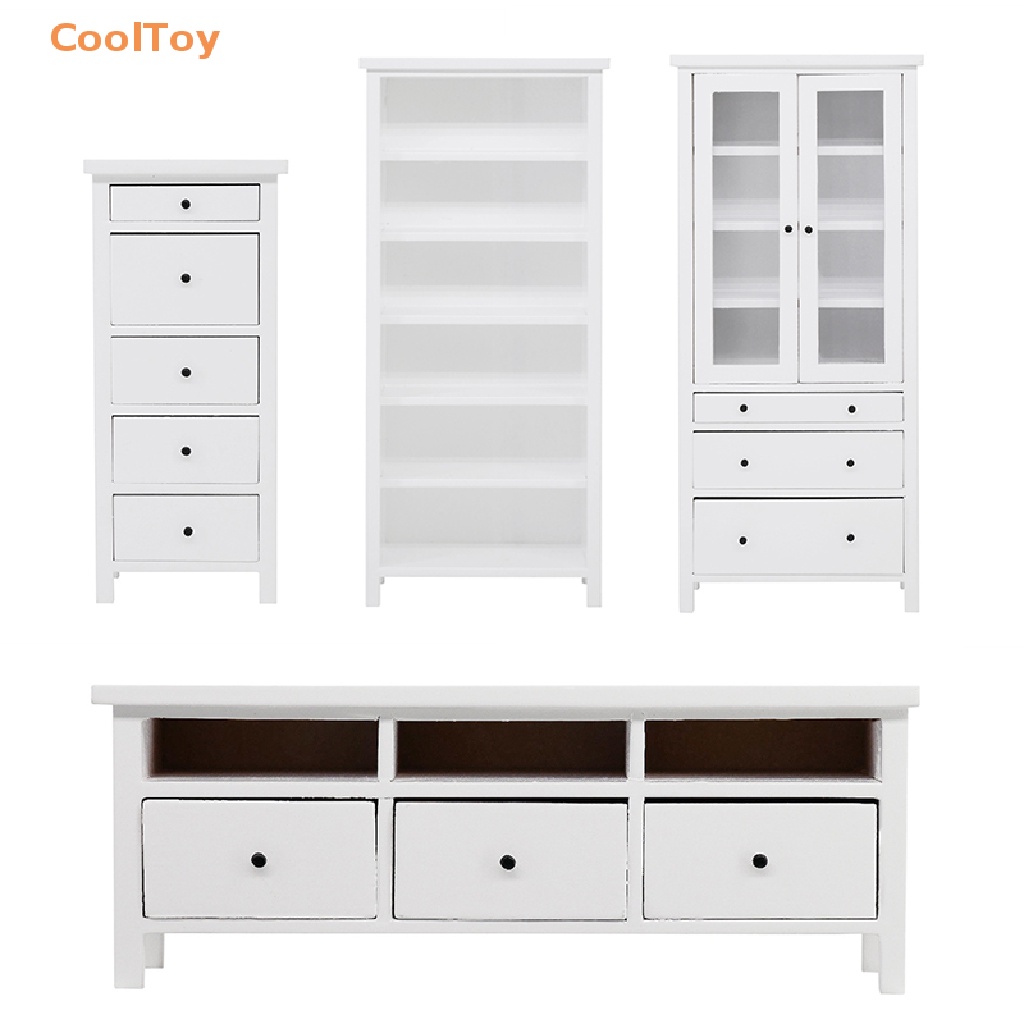 cooltoy-ขายดี-เฟอร์นิเจอร์ลิ้นชัก-ตู้หนังสือ-ตู้กระจก-สําหรับตกแต่งบ้านตุ๊กตา-1-12-tv