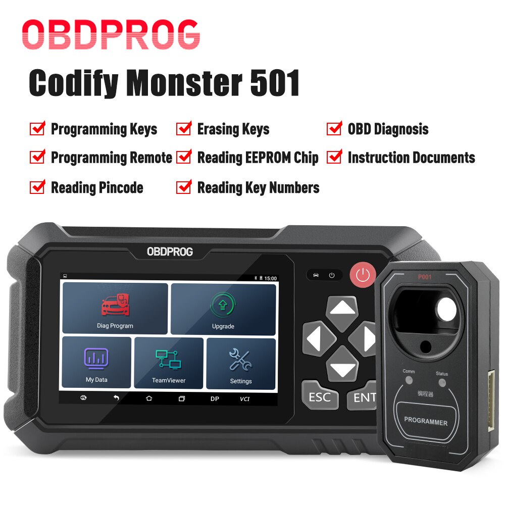 Programmateur De Clés OBDSTAR OBDPROG M501 - Diagnostic OBD2, IMMO, EEPROM - Écran 5" Android