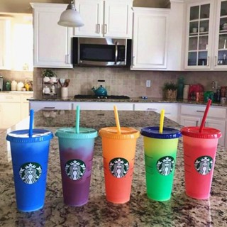 Starbucks Creative Water Cup Fairytale Reusable Starbucks Color Changing Cold Cups