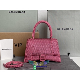 Balenciag glitter-accented vintage underarm baguette hourglass handbag casual flap messenger bag