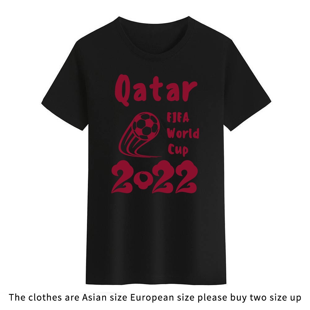 เสื้อยืดคอกลม-พิมพ์ลาย-qatar-world-cup-qatar-fifa-2022-สีดํา-สีขาว-สําหรับผู้ชาย-และผู้หญิง