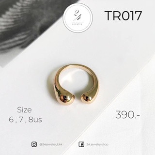 แหวนแฟชั่น เครื่องประดับ 24jewelry รุ่น TR017 สแตนเลสแท้ ชุบทอง18K ไม่ลอกไม่ดำ