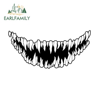 Earlfamily สติกเกอร์ไวนิล กันน้ํา ลายอนิเมะ Smile Crazy Tooth JDM VAN ขนาด 13 ซม. x 6.1 ซม. สําหรับติดตกแต่งรถยนต์