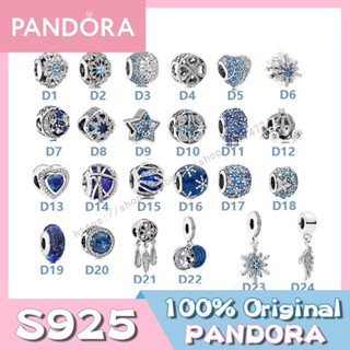 Pandora charm s925 Silver Blue Colors DIY Charm Bead for Bracelet and BangleBlue Series Crown Love Star Charm  silver jewelry w1022