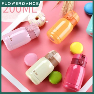 มินิสแตนเลสขวดฉนวนกาแฟเคลือบสูญญากาศออกแบบล่าสุดแก้ว200มิลลิลิตรขวดน้ำฉนวนน่ารักถ้วยน้ำสำหรับนักเรียน Flowerdance