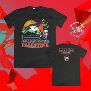 เสื้อยืดผ้าฝ้ายพิมพ์ลายแฟชั่น โดนัทโปรเจคต์ สําหรับ PALESTINE (S-5XL)