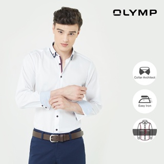 ภาพหน้าปกสินค้าOLYMP Level Five Shirt เสื้อเชิ้ตสีขาว ผ้าเรียบ แต่งปกซ้อนสีกรมท่า ทรงพอดีตัว ยืดหยุ่นได้ดี รีดง่าย ที่เกี่ยวข้อง