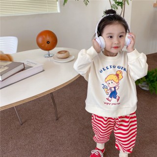 [Babycat] พร้อมส่ง ใหม่ เสื้อกันหนาว ทรงหลวม พิมพ์ลายการ์ตูน สไตล์เกาหลี ญี่ปุ่น แฟชั่นฤดูใบไม้ร่วง สําหรับเด็กผู้หญิง 2022