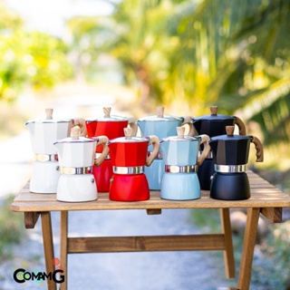 ภาพหน้าปกสินค้าMoka Pot กาต้มกาแฟสดพกพา รุ่นหนา หม้อต้มกาแฟ ทรงแปดเหลี่ยม หูจับลายไม้ มีหลายสี ที่เกี่ยวข้อง