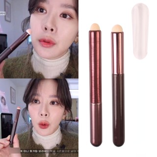 Concealer Mini Lip Makeup Metal Straight Lipstick Brush With Dustproof Cover