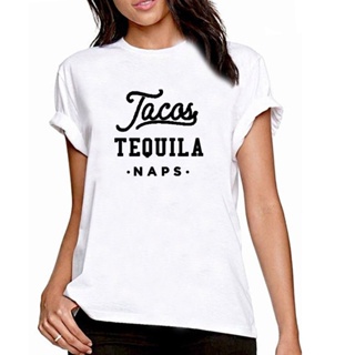 เสื้อยื Tacos tekila bezler komik tişört kadın yaz pamuk o-boyun Tshirt kadınlar Casual kısa kollu Tee gömlek Femme en D