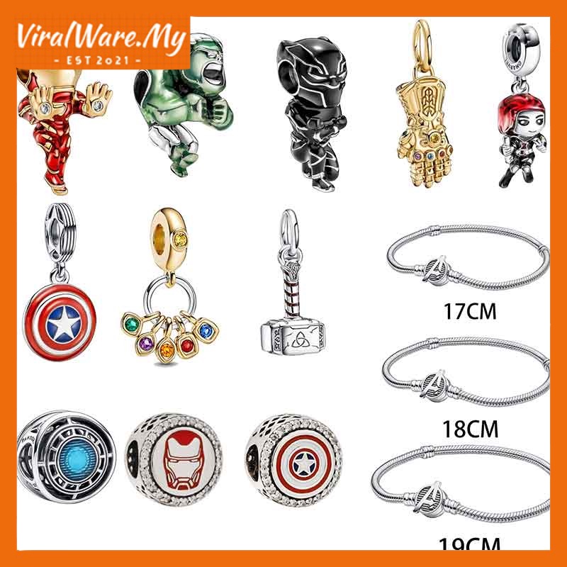 new-marvel-avangers-black-beaded-fits-pandora-charms-bracelet-silver-plated-beads-diy-jewelry-xcmh-silver-jewelry-w1022