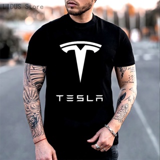 เสื้อยืดแขนสั้น พิมพ์ลายรถยนต์ไฟฟ้า Tesla Motors Inovation NJfmnb90LHicog48 สไตล์คลาสสิก ไม่ซ้ําใคร ของขวัญวันเกิดS-5XL