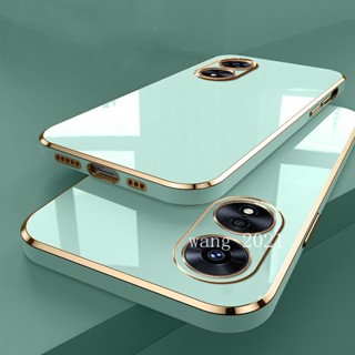 2023 New Phone Case OPPO Reno8 T 4G 5G เคส Casing Electroplating Straight Edge Protective Silicone Soft Case Back Cover เคสโทรศัพท