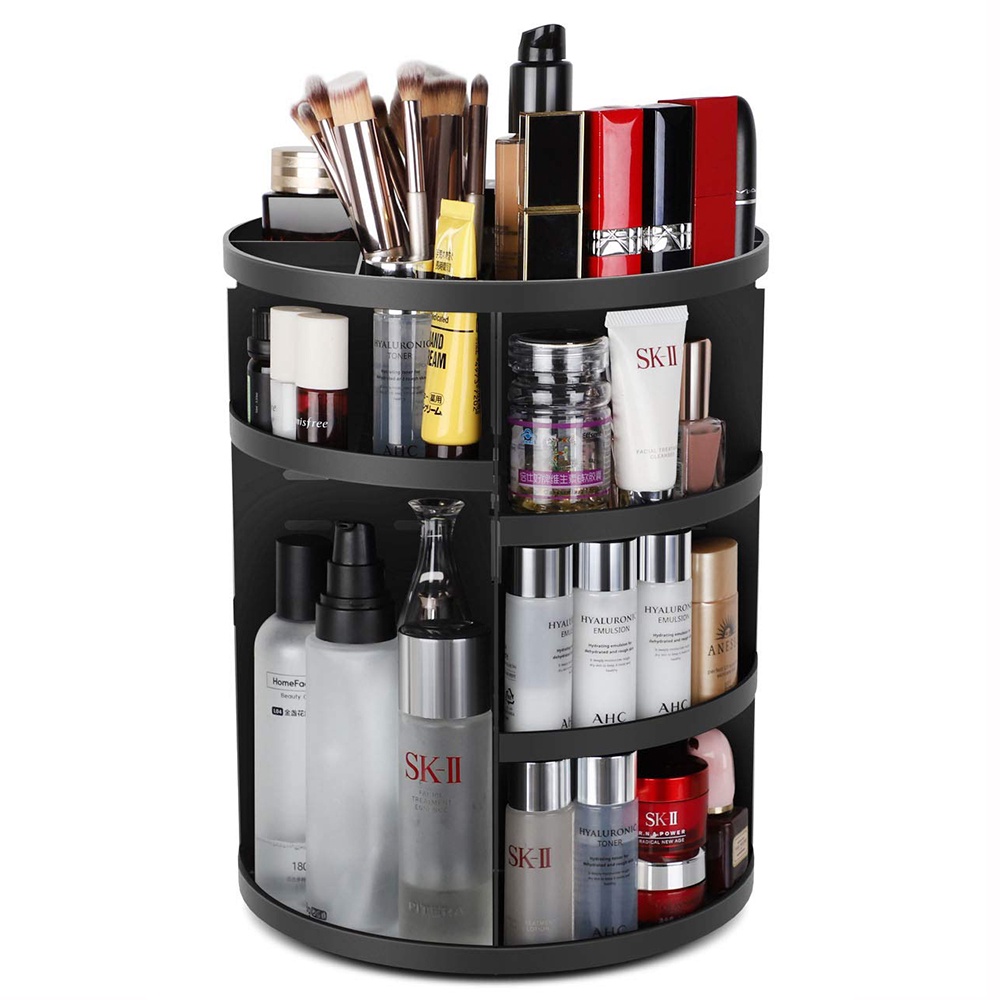 Dressing Table Storage Box 360 Degree Rotation Skincare Product Rack ...