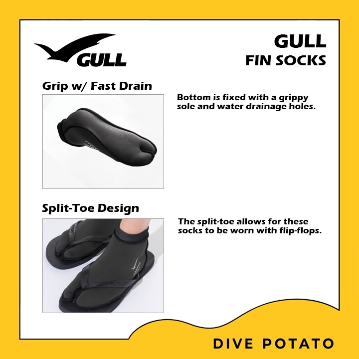 gull-fin-sock-ถุงเท้า-หนา-2-0-mm-สำหรับดำน้ำ-ยี่ห้อ-gull-จาก-ญี่ปุ่น