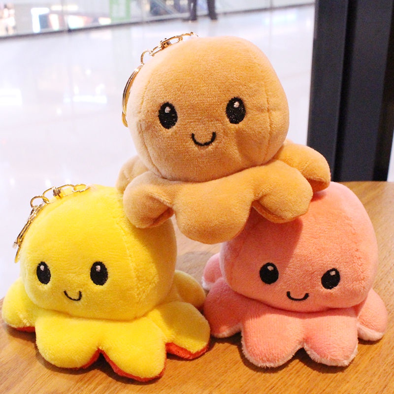 หมอนผ้าห่มตุ๊กตา-ตุ๊กตาจู๋-พลิกใบหน้าน่ารักปลาหมึกยักษ์ขนาดเล็กกระเป๋านักเรียนจี้ผู้ชายคู่พวงกุญแจตุ๊กตาแขวนอุปกรณ์เสริมความคิดสร้างสรรค์อุปกรณ์กระเป๋าผู้หญิง