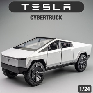 1:24 Tesla Cybertruck Pickup โมเดลรถปิ๊กอัพอัลลอยด์ มีเสียง และไฟ ดึงถอยหลัง ของเล่นสําหรับเด็ก