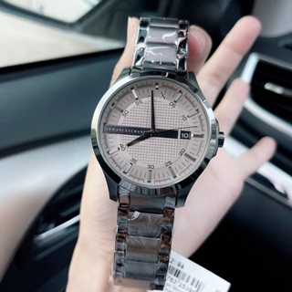 (ผ่อน0%) นาฬิกาชาย Armani Exchange AX Mens Stainless Steel Quartz Dress Watch AX2194 ✔️หน้าปัดกลม 46 มม. สายสแตนเลส