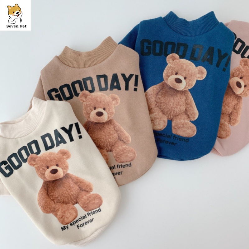 เสื้อกั๊กกันหนาว พิมพ์ลายหมีน่ารัก ให้ความอบอุ่น สําหรับสัตว์เลี้ยง สุนัข Shih Tzu