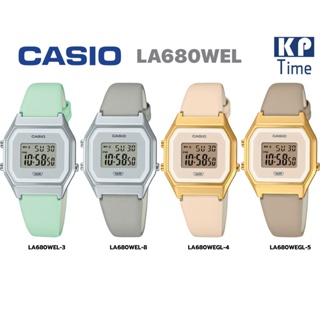 Casio นาฬิกาข้อมือผู้หญิง สายหนังแท้ รุ่น LA680WEL, LA680WEGL ของแท้ประกันศูนย์ CMG