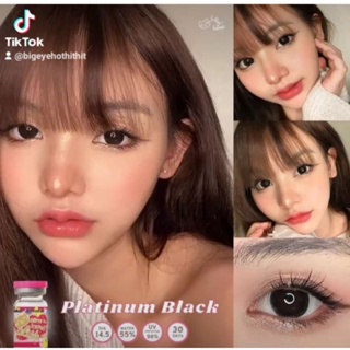 คอนแทคเลนส์ รุ่น Platinum Black/สีดำ  ค่าสายตา (0.00)-(-10.00) เปลี่ยนแทนทุกเดือน