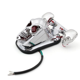 Motorcycle Skull LED Turn Signal w/Rear Brake Tail Light Quad ATV For Harley Dual Sport bike Cruiser Bobber Chopper