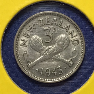 No.60853 เหรียญเงิน ปี1943 นิวซีแลนด์ NEW ZEALAND 3 PENCE เหรียญสะสม เหรียญต่างประเทศ เหรียญเก่า หายาก ราคาถูก