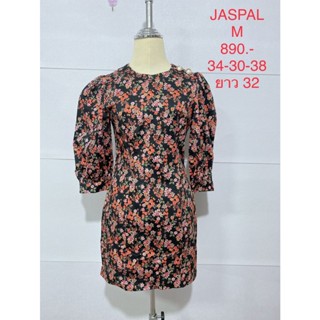 เดรสสั้น สีดำ ลายดอก JASPAL SIZE M