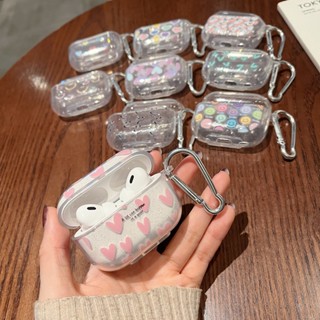 【Fashion】เคสหูฟัง ลายการ์ตูนหัวใจ พร้อมตะขอคาราบิน สําหรับ AirPods PRO 2 (2022)