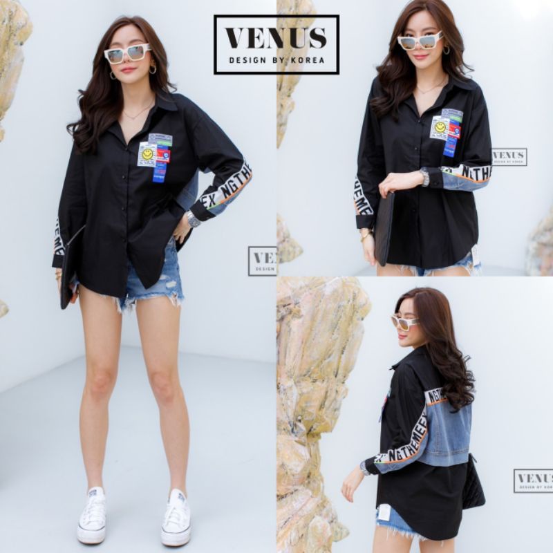 vn-เสื้อเชิ้ตตัดต่อ-เชิ้ตเกาหลี-เชิัตโอเวอร์ไซส์