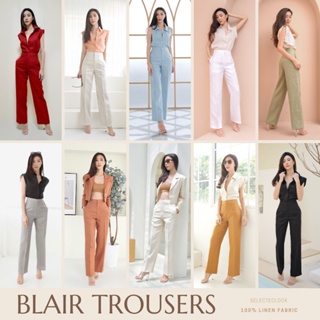 ภาพหน้าปกสินค้าSelectedLook Blair Trousers กางเกงลินินแท้ ขากระบอก ตะขอหน้า ที่เกี่ยวข้อง
