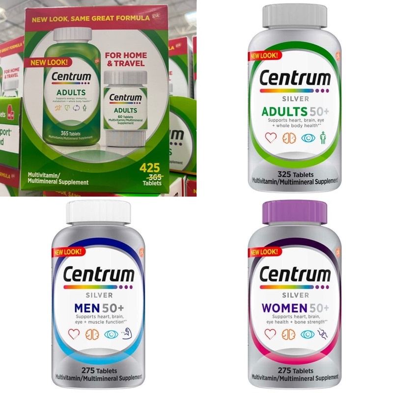 Centrum Adults Multivitamin ,Centrum Silver Women 50+ ,Centrum Silver ...