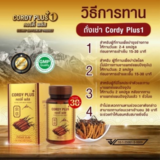 ส่งฟรี1แถม2 exp:5/25‼️ถั่งเช่าทิเบตแท้ Cordyplus1 30แคปซูล แถม 60แคปซูล Cordy plus1