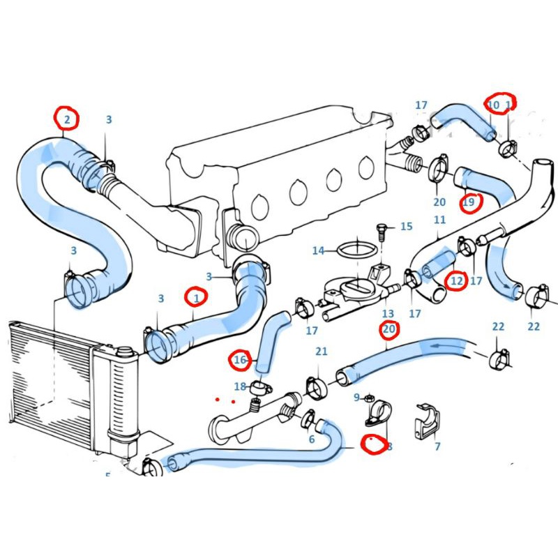 ท่อยางน้ำ-ท่อยางไอดี-bmw-เครื่องm40