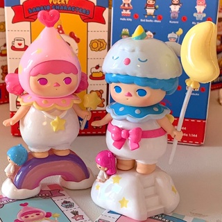 【ของแท้】ตุ๊กตาฟิกเกอร์ Popmart Pucky X Sanrio Series Blind Box Little Twin Star เครื่องประดับ ของขวัญ