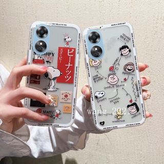 2023 New Casing OPPO A78 5G A17 A17k เคส Phone Case Cartoon Snoopy Cute Fashion Transparent Ultra-thin Silicone Soft Case เคสโทรศัพท