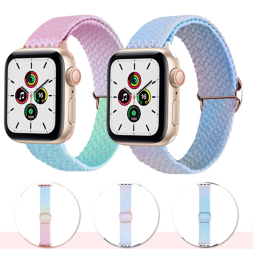 ภาพหน้าปกสินค้าใหม่ สายนาฬิกาข้อมือไนล่อนถัก ปรับได้ ระบายอากาศ สําหรับ Apple watch 8 7 45 มม. 41 มม. 49 มม. 6 5 4 3 2 SE 44 มม. 42 มม. 40 มม. 38 มม.