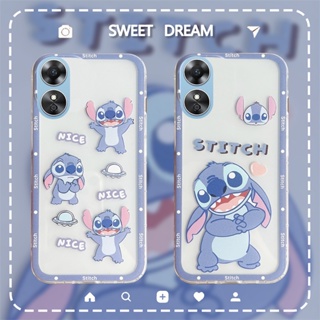 เคสโทรศัพท์มือถือแบบนิ่ม ใส กันกระแทก ลายการ์ตูน Stitch น่ารัก สําหรับ OPPO A98 5G 2023 OppoA98