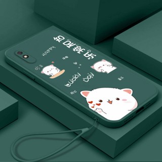 เคสโทรศัพท์มือถือ tpu กันลื่น ลายแมวตลก พร้อมสายคล้อง สําหรับ Redmi 10 a1 2022 note 5 9t 5 plus