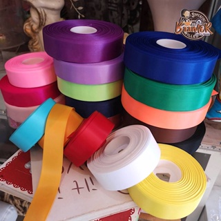 1inch 1pcs ริบบิ้น ผ้าซาติน ริบบิ้น สีขาว satin ribbon ขนาดเล็ก กว้าง 1 นิ้ว (ตัดแบ่งจากม้วน)