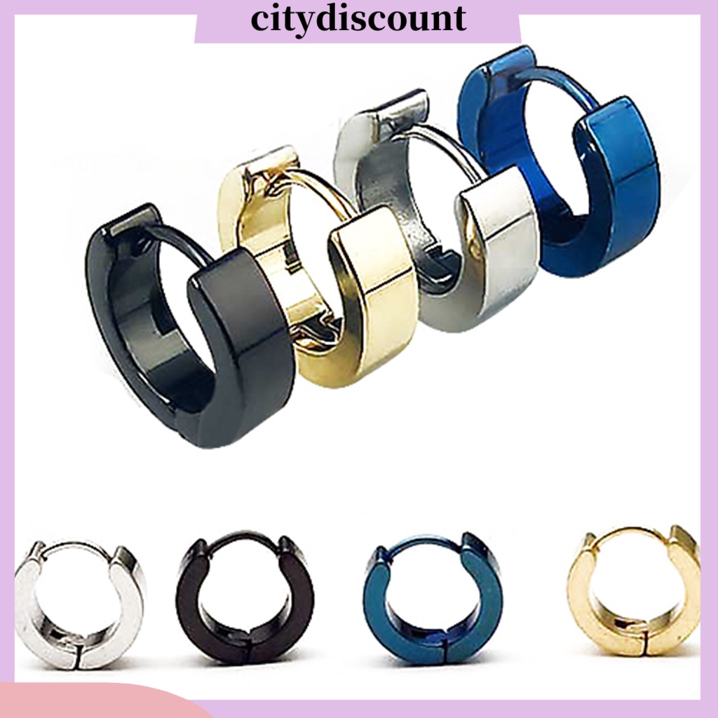 ภาพหน้าปกสินค้าCity ต่างหูห่วง สแตนเลส สำหรับผู้ชาย 4 สี จำนวน1 คู่ จากร้าน citydiscount.th บน Shopee