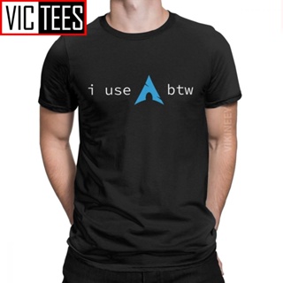 เสื้อยืดผ้าฝ้าย พิมพ์ลาย Arch Linux I Use Arch Btw 3D สําหรับผู้ชาย 2020 HommeS-5XL