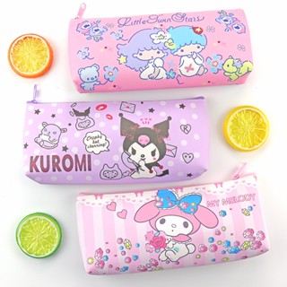 กระเป๋าเครื่องเขียนกระเป๋าดินสอลายการ์ตูน Kuromi Melody Cinnamoroll Hello Kitty Pompom Purin LittleTwinStars