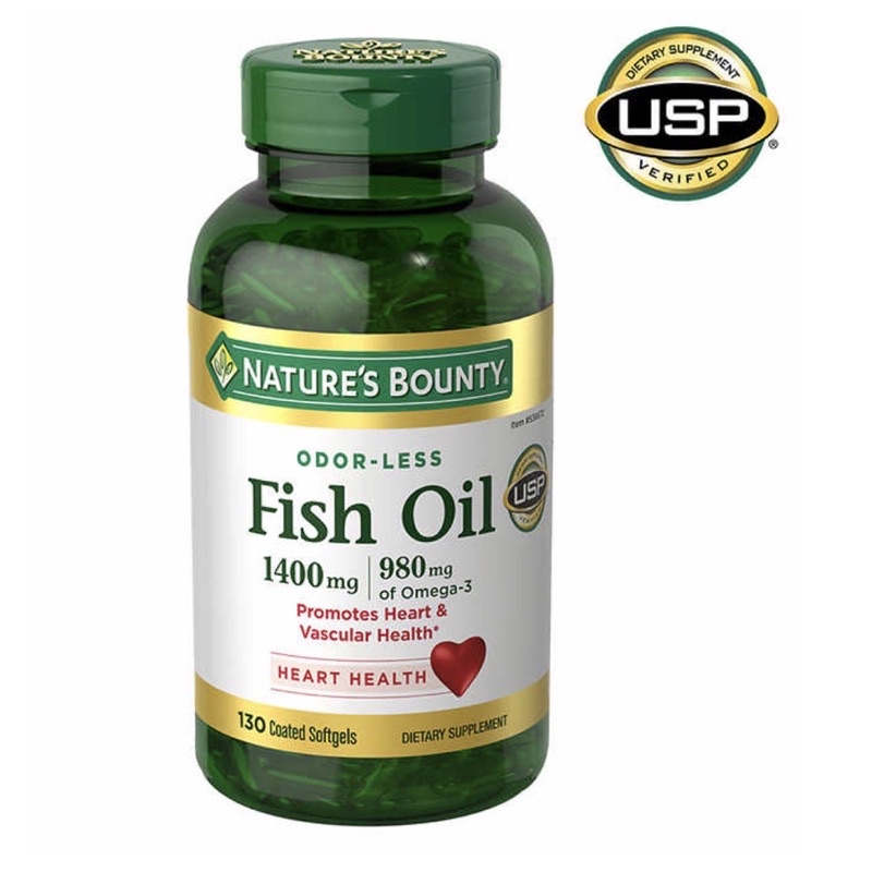 Nature’s Bounty Fish Oil 1400 mg 130 เม็ด Exp.09/2026 ฟิชออย (อ่าน