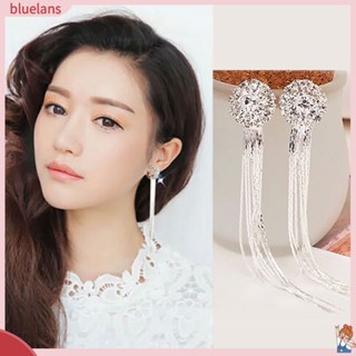 ของขวัญต่างหูสตรีแบบติดหูจี้พู่ยาว b 2 rhinestone