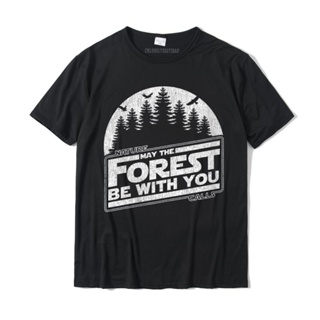 เสื้อสาวอวบ Bayan mayıs orman seninle olsun doğa kampı grafik T-Shirt pamuk T Shirt erkekler için baskılı T gömlek Tops