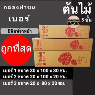 กล่องต้นไม้ กล่องไปรษณีย์ มีพิมพ์จ่าหน้า ลูกฟูกหนา 5 ชั้น ( 1 แพ๊ค 5 ใบ )