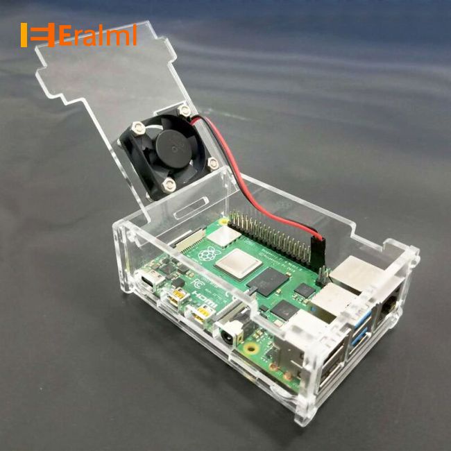 eralml-เคสอะคริลิคใส-พร้อมพัดลม-cpu-สําหรับ-raspberry-pi-4-model-b