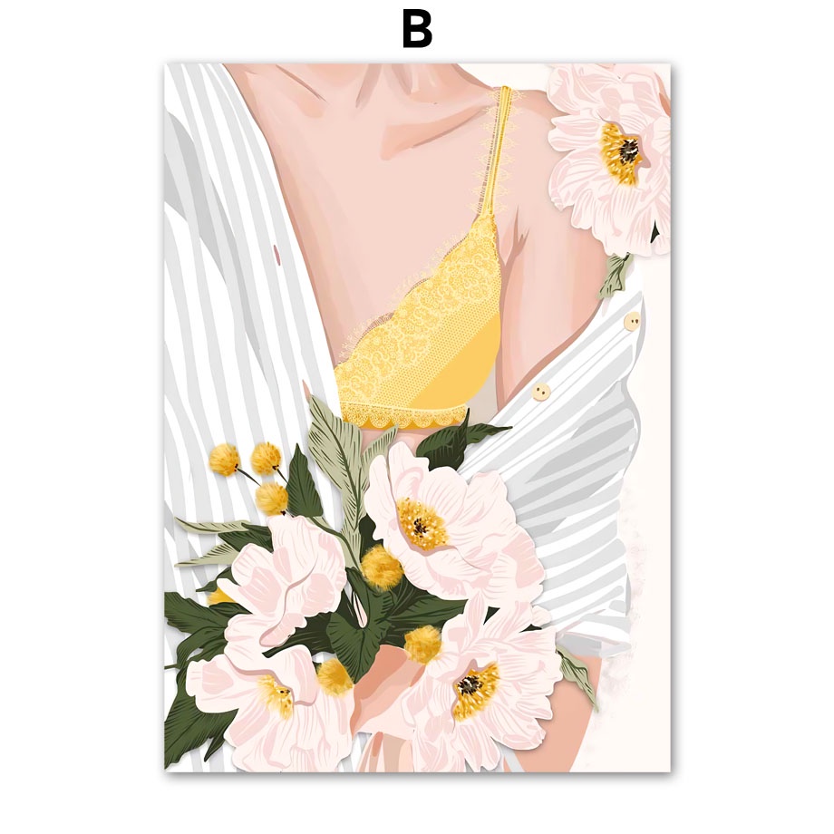 โปสเตอร์ภาพวาดผ้าใบ-พิมพ์ลายดอกไม้ปารีส-เซ็กซี่-สไตล์นอร์ดิก-สําหรับตกแต่งผนังห้องนั่งเล่น